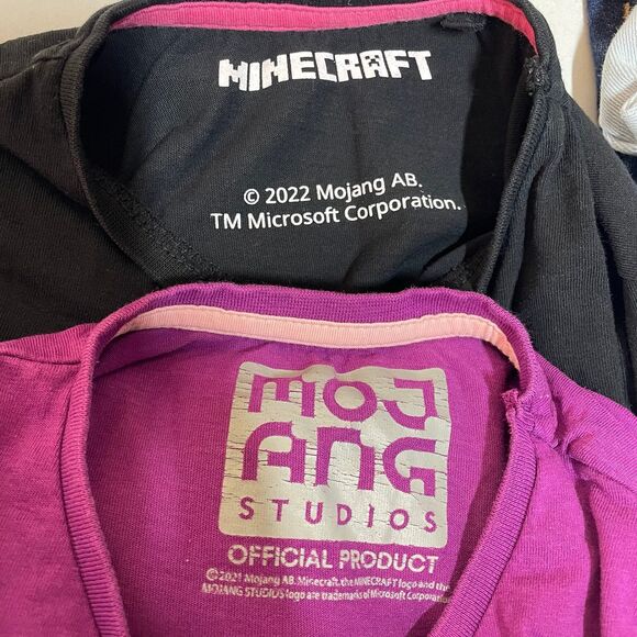 Minecraft Girls Shirt Lot Black Long Sleeve Purple Short Sleeve Diamond Miner 6 - Picture 9 of 10